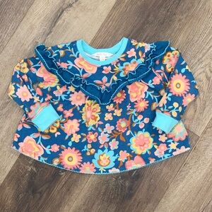 Matilda Jane Wonderment Flower Forest Floral Ruffle Long Sleeve Top Tunic 2T